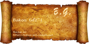 Bakos Gál névjegykártya